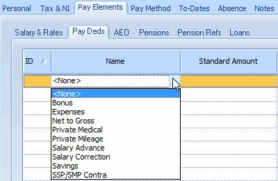 To set up a Payment or Deduction at Company level: Click on the Company tab Click the Payments & Deductions button Select Configure Payments & Deductions Click on the Add New button Enter the Name