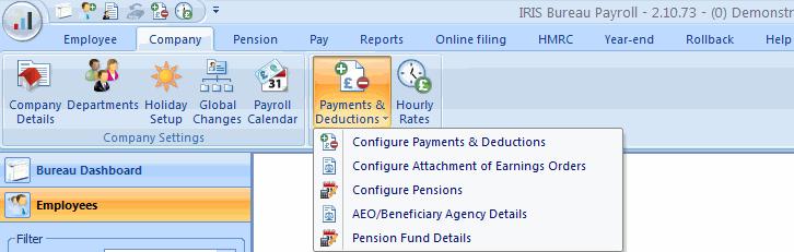 Attachment of Earnings Orders, Pensions and Loans The other pay elements; that is, the Attachment of Earnings Orders, Pensions and Loans, are all set up in a similar way to Payments and Deductions.
