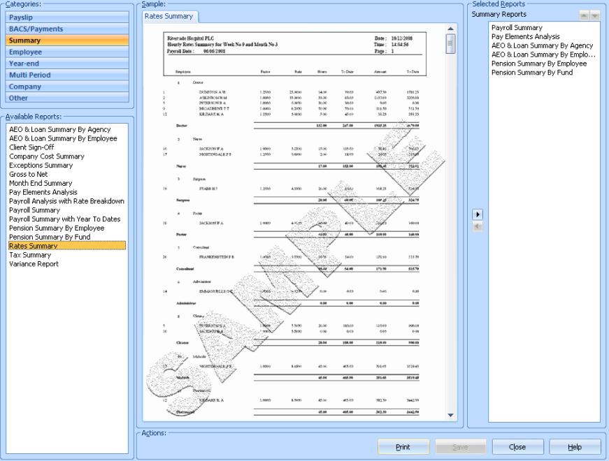 Reports tab The Reports tab on the Ribbon contains the Report Manager and Buttons for each category of report available to print.
