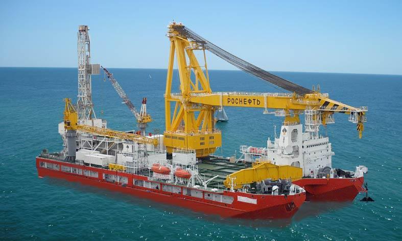 Conversion of crane ship into drill barge ROSNEFT Basic & detailed designs,