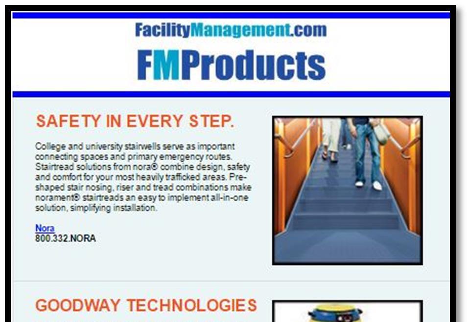 Marketing Opportunities FMProducts FMProducts is published monthly and deployed to 17,000+ subscribers.