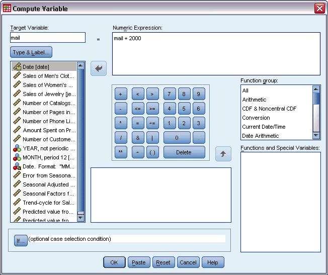 Experimenting with Predictors by Applying Saved Models 75 Figure 9-6 Compute Variable dialog box E