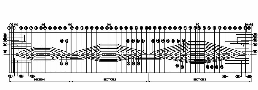 Tendon Layout plan Half of the Bridge deck 1000 drill holes along segmental joints, 7/8