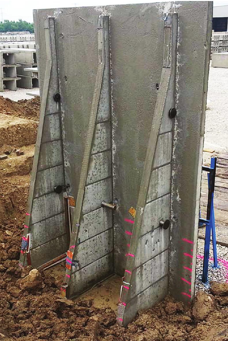 This configuration helps maximize the lateral overturning forces applied on the retaining wall without simultaneously increasing the stabilizing vertical forces.
