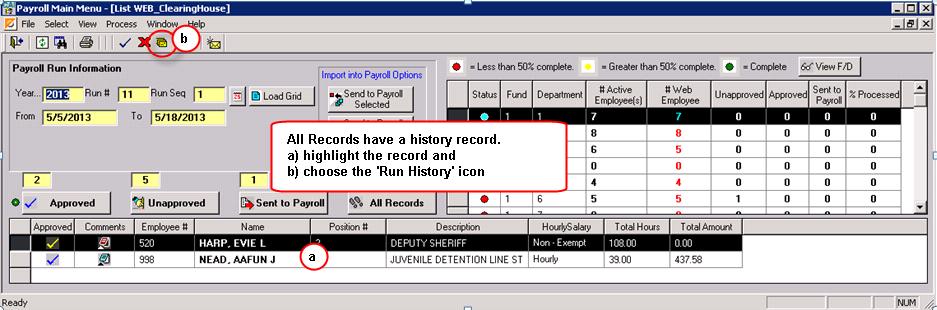 Once the Submitted timesheets are approved, the records will display under the Approved section.