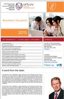 Electronic newsletter Elektroniese nuusbrief Electronic newsletters offer a quick and simple way to keep staff