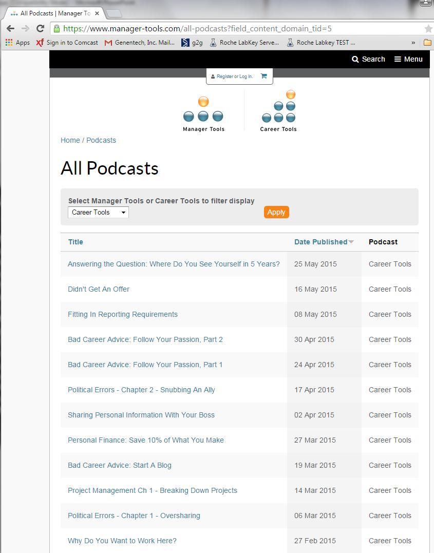 Career Tools Podcasts www.
