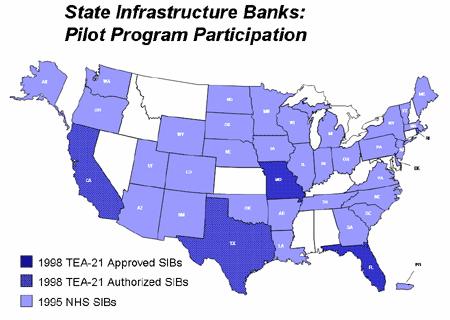 State Infrastructure Bank State infrastructure banks (SIB), authorized in 1995 by Public Law 104-59 as a part of the National Highway Designation Act, provides an innovative way to finance