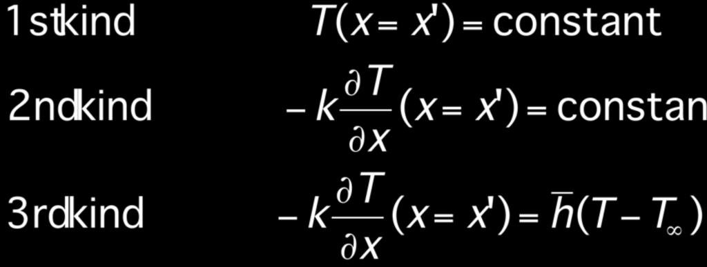 conduction equation : q x q x +