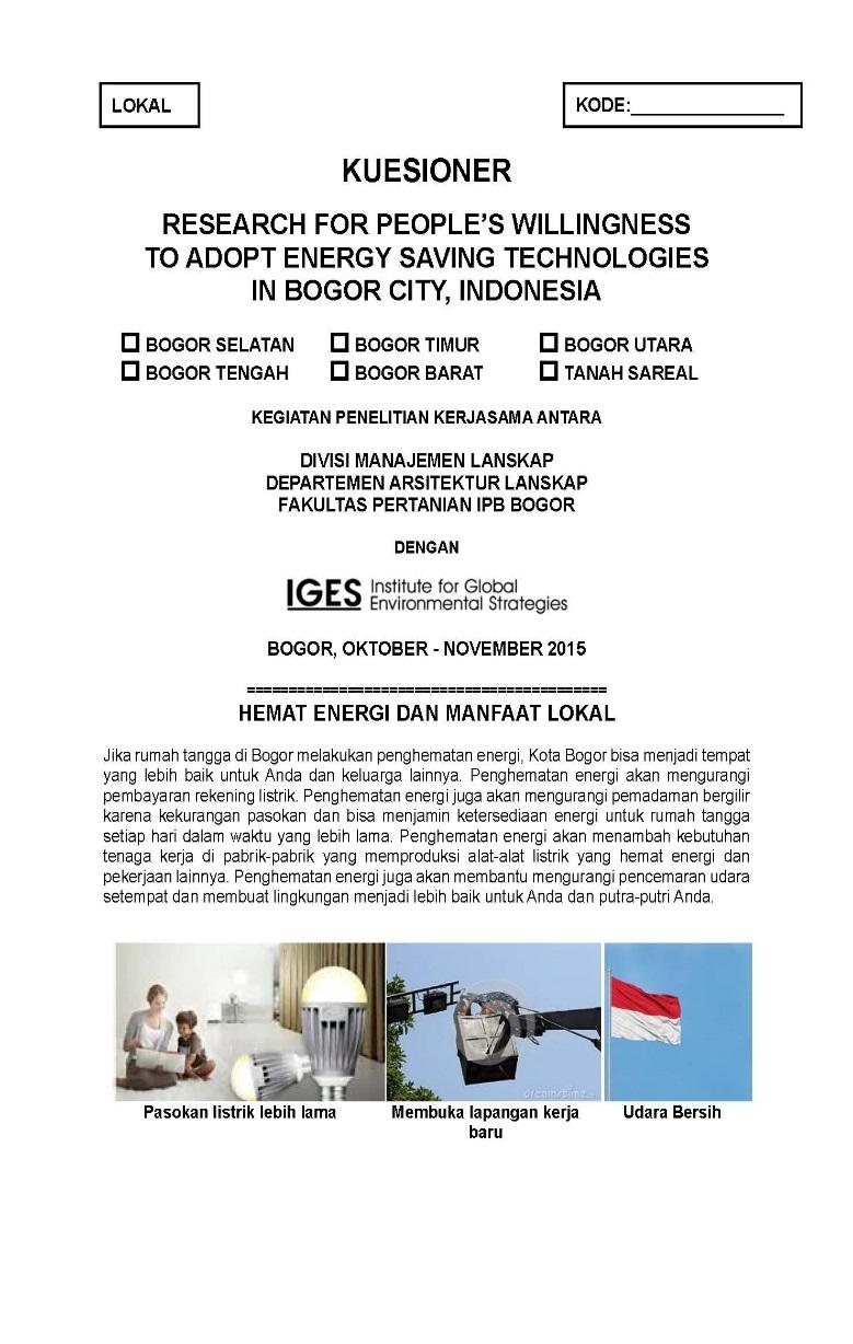 No of Respondents South Bogor 191,468 19% 116 East Bogor 100,517 10% 59 North Bogor 182,615 18% 110
