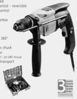 TOOLS PROTOOL 5 IMPACT DRILLS 13MM DUAL SPEED EXTREME IMPACT DRILLS PDP 18-2 E Compact, 2 speed impact drill Electronic speed control for work on various materials Forward/reverse rotation for