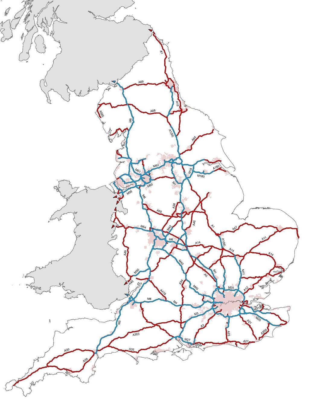 Figure 2-4 Strategic Road Network (SRN, 2014) Source: Crown Copyright and database