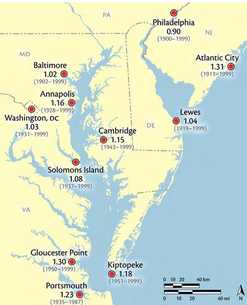 Relative Sea Level Rise Rates (feet/century) Case Study Summary The State of Maryland has over 4,000 miles of coastline and is vulnerable to the impacts of climate change, particularly those