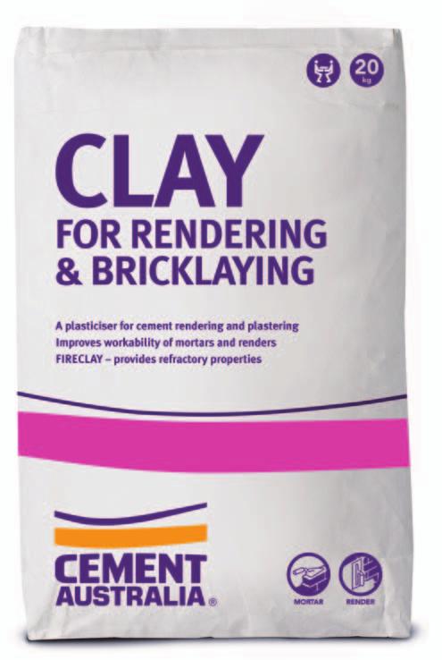 TRADE TOOLS MORTAR RENDER A finely milled, air separated clay used as a