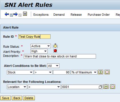 Alternative Method to Create a New SNI Alert Rule (continued) 4.