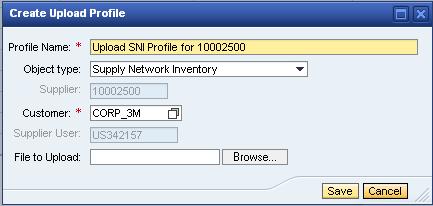 Upload Key Figures Data into SNI (continued) Prior to uploading an SNI file into SNC using the Upload Center, an upload profile must be created: 7.