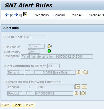 Display an Existing SNI Alert Rule
