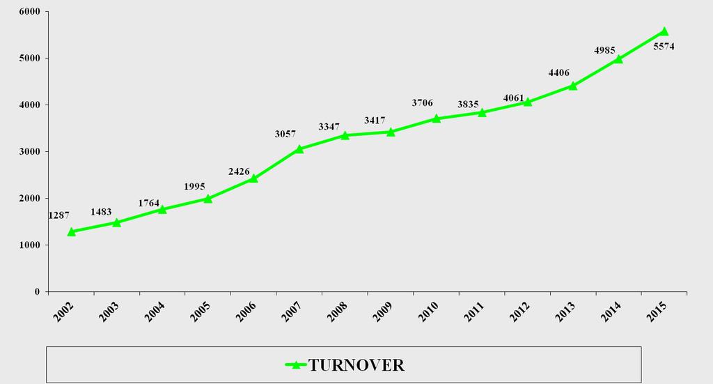 TURNOVER OVER THE YEARS INCOME
