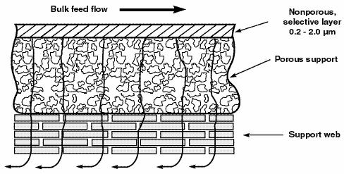 now been developed and perfected, and MTR is now developing a series of them specifically for the natural gas market. The cross-section of one of these membranes is shown in Figure 1.