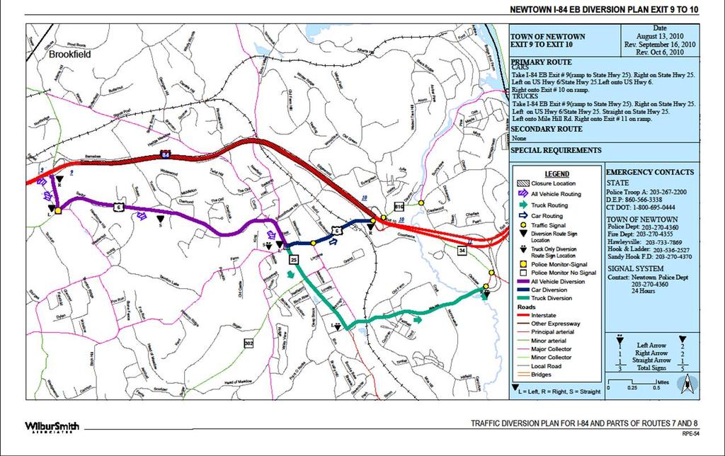 January 11, 2011 TRAFFIC DIVERSION PLAN FOR I-84 AND ROUTES 7 AND 8 Emergency contact information for local and state agencies This is shown in C of Figure 3.