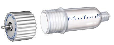 Care should be taken to align the cap carefully with the threaded reservoir to ensure proper thread engagement.