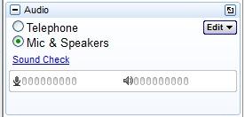 telephone, or Mic & Speakers to use your computer s speakers.