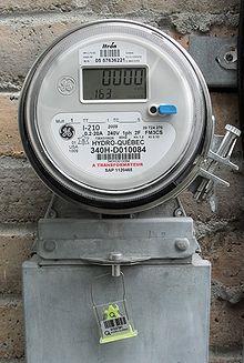 Electronic electric utility meter Electronic meters display the energy used on an LCD display, and can also transmit readings to remote places.