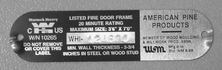 fire-rated doors.