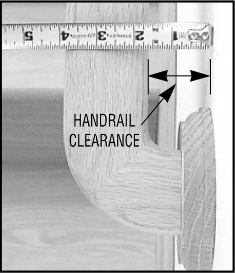 The size of the triangle formed by the tread, risers, and the bottom of the shoe rail is also governed by a sphere size, usually 6.