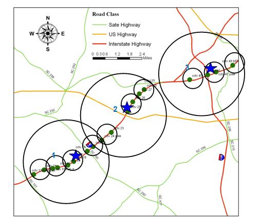 Figure 4.4 WiFi Mesh Network for Spartanburg, South Carolina 4.2.