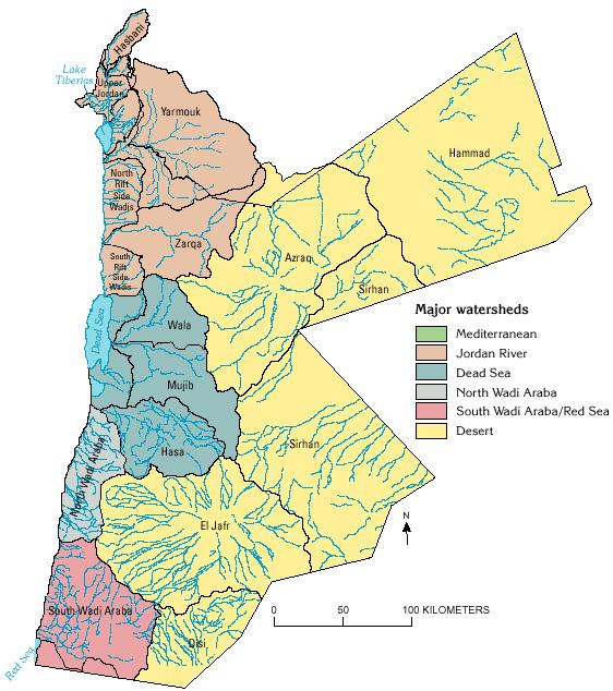 4 Canadian Journal of Pure and Applied Sciences Fig. 3 (a). Major watersheds in Jordan.