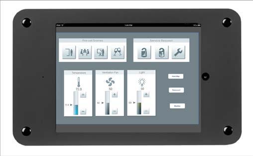 Facility Prime as a Local Display Description Although Facility Prime TM is an ipad app, with the addition of a mounting frame, it can be implemented as a customized, local interface for a variety of