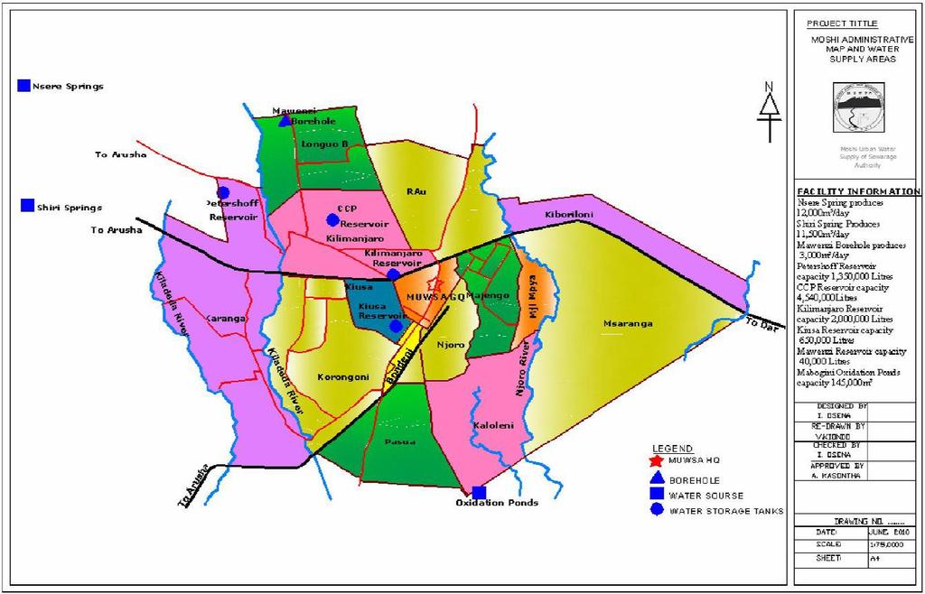Figure 1: MUWSA Water and Sewerage Facilities Map 2.