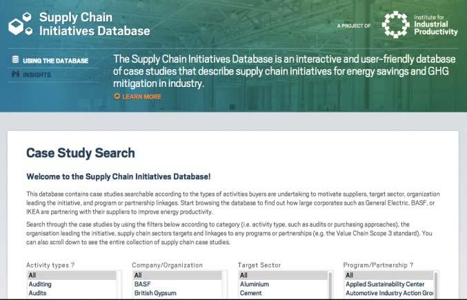 iipnetwork.org/databases/finance Supply Chain Initiatives Database www.