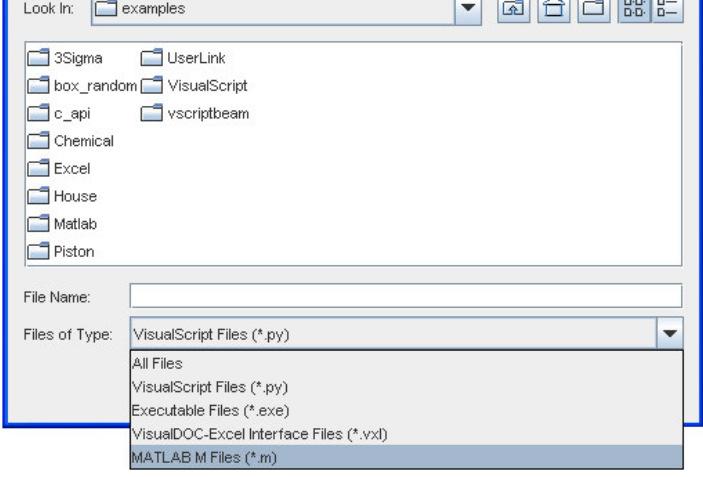 Direct Interface -- Matlab Create a task Specify the Matlab M-file as the analysis program
