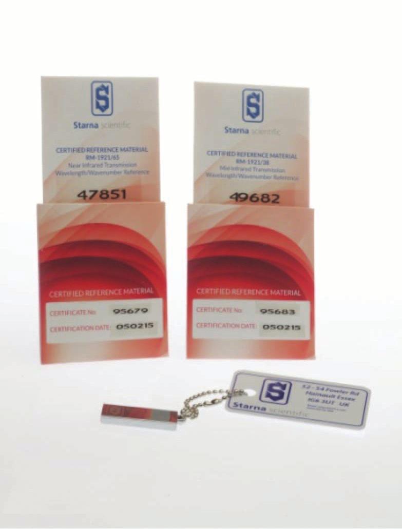 Mid Infrared Wavelength Reference Polystyrene Description and Traceability: Usable Range: Wavenumber Resolution: 38 µm polystyrene film in a card holder. Traceable to NIST SRM 1921b.