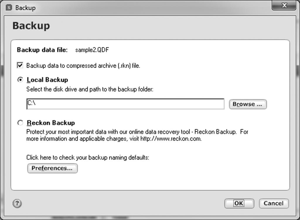 To restore your Reckon Accounts data file: 1. Go to the File menu and select Restore Backup File then click Restore Backup... The Restore window opens. 2.