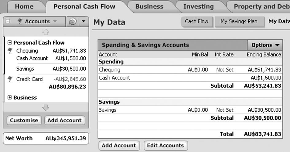Open the accounts you add from the snapshot in the centre or the Account Bar list Click the MINUS sign (-) to
