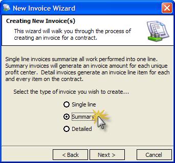 DynaSCAPE Manage (version 4.5) 4. If you elected to create a single line invoice, enter the description for the invoice line item in the space provided.