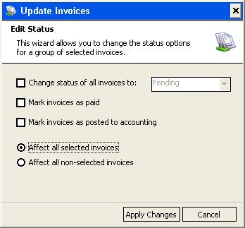 Customer Invoicing apply to all selected invoices.