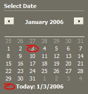 Scheduling and Routing The Taskbar Calendar The taskbar calendar defaults to the current month with the current date circled in red.
