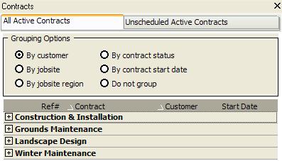 An Add Contracts Panel will open on the right side of the screen displaying any contracts that do not have an Inactive status assigned to them. 3.