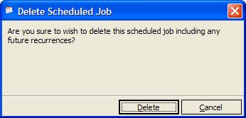 Scheduling and Routing To delete a scheduled job, click on the delete option at the bottom of the Job Status Summary screen.