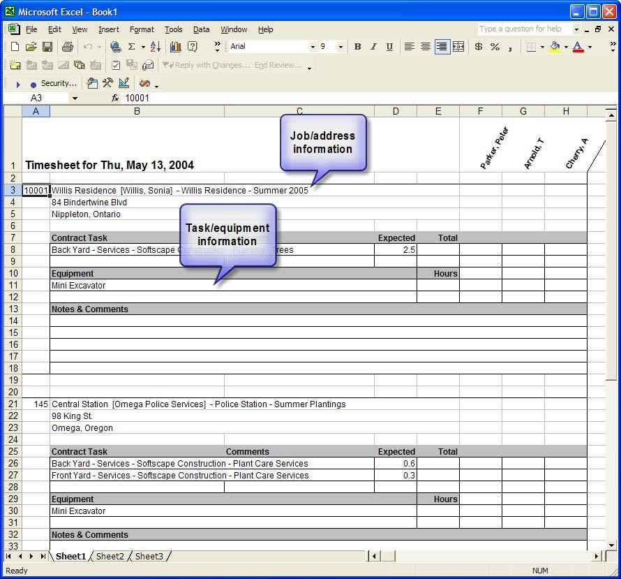 Timesheets Microsoft Excel opens to a new spreadsheet. Over the next several seconds DynaSCAPE Manage will generate and create a new spreadsheet based on your timesheet.