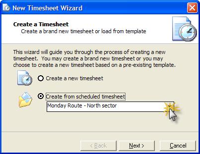 Creating a New Timesheet Using a Scheduled Timesheet To create a new timesheet based on a scheduled timesheet, follow these instructions: 1.