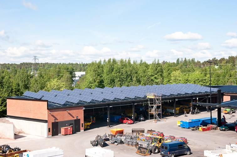 Solar power Several R&D projects and small scale demonstrations in Nordic countries Espoo City car depot, a 55 kw PV system to charge electric vehicles Helsinki Capital Area Climate