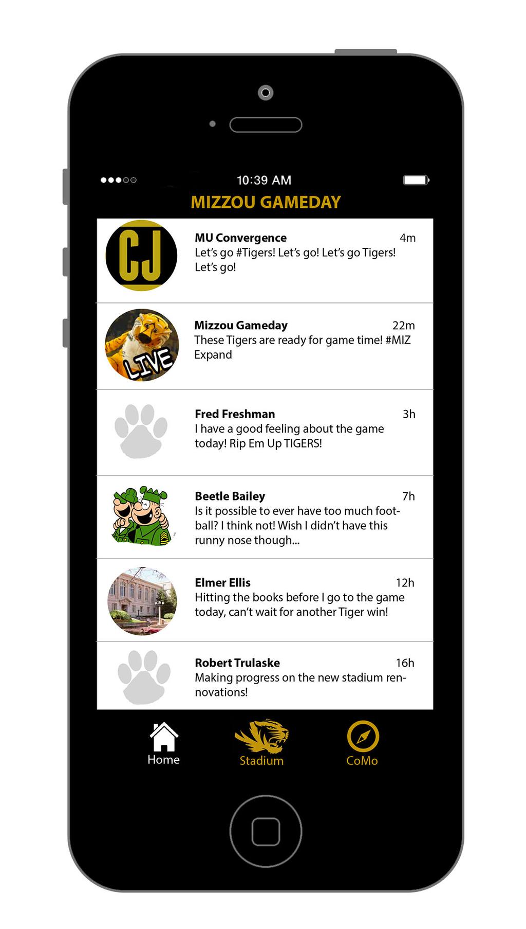 Feature 1: Social Media The Social Media Feature is modeled after Twitter s Apple application.
