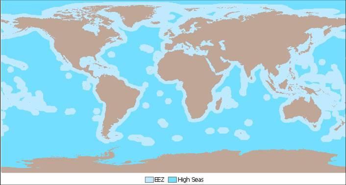 Ocean zones under the UN Convention on the Law