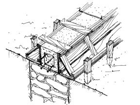 To be able to reuse the formwork, use small nailed planks.