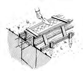 Pouring concrete : Tie-Beams Use a stick (or rebar) and a hammer to